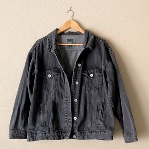 Wild Fable Black Wash Dark Grey Denim Jean Jacket Size M
